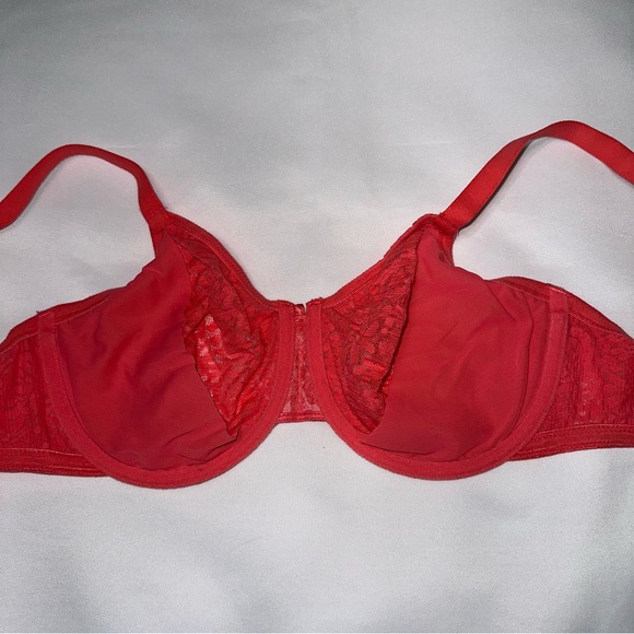 Wacoal Red Lace Bra 34DDD underwire unpadded - Picture 2 of 5
